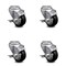 Service Caster 3.5 Inch Black Polyurethane Wheel Swivel Bolt Hole Caster Set with Brake SCC SCC-BH20S3514-PPUB-BLK-TLB-4 - alternate 1
